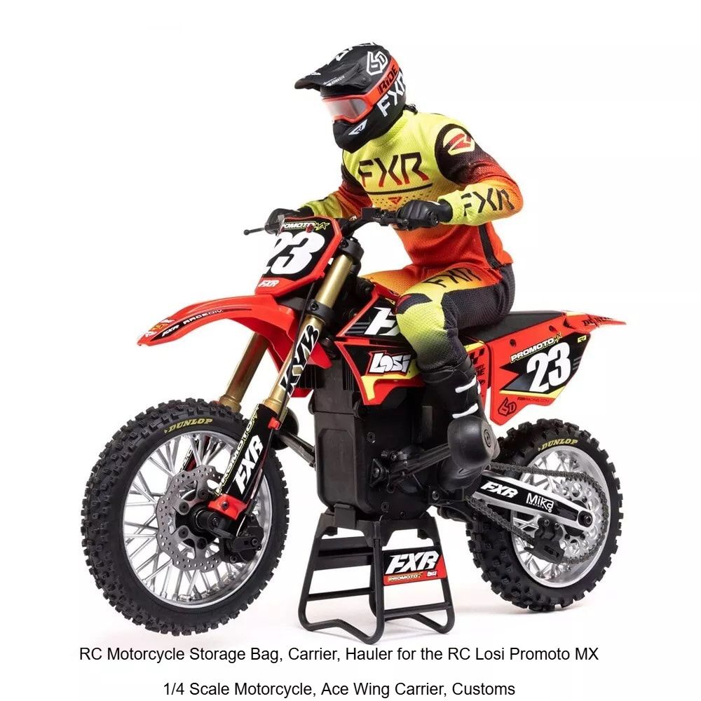 RC Motorcycle Storage for RC Losi Promoto MX, RC Motorcycle Bag, Storage, Carrier, Hauler, AceWingCarrier.com