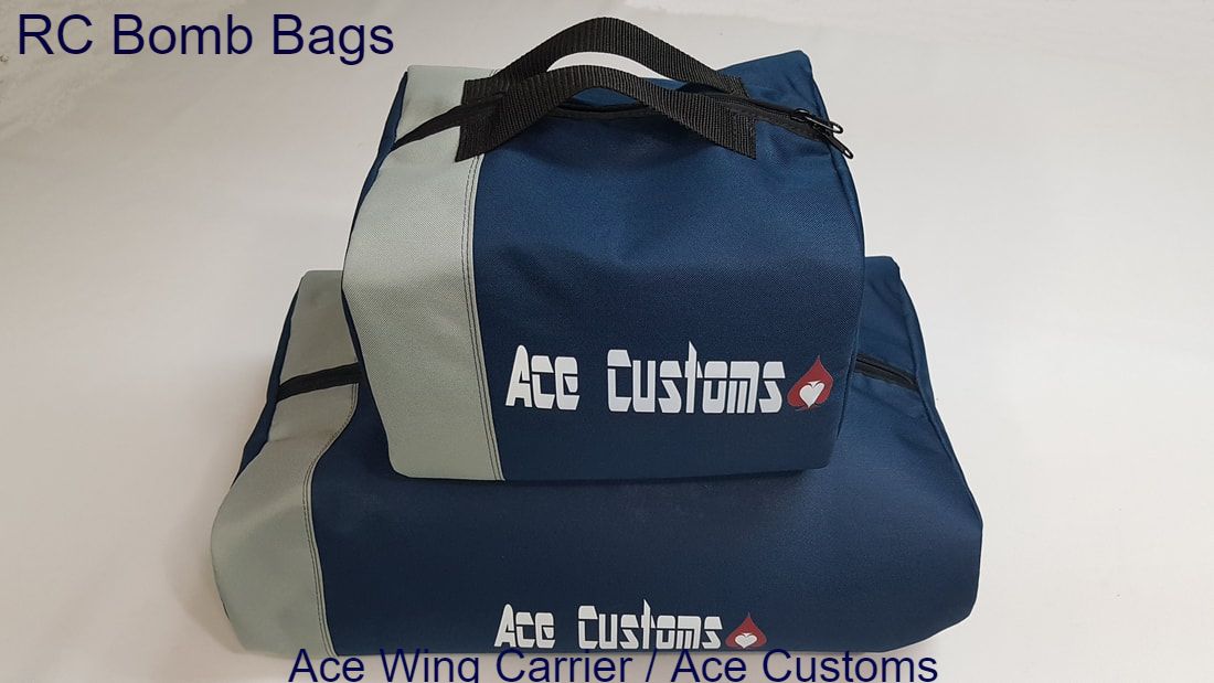 RC BOMB BAG, RC TIP TANK BAG, RC PYLON BAGS, PROTECTING YOUR RC JETS AND PLANES -ACE WING CARRIER.COM / ACE CUSTOMS