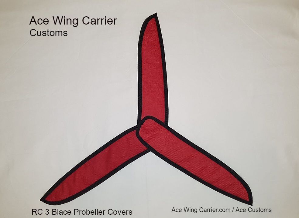 RC 3 Blade Propeller Covers, To protect your RC Aircraft Propellers, Ace Wing Carrier.com / Ace Customs